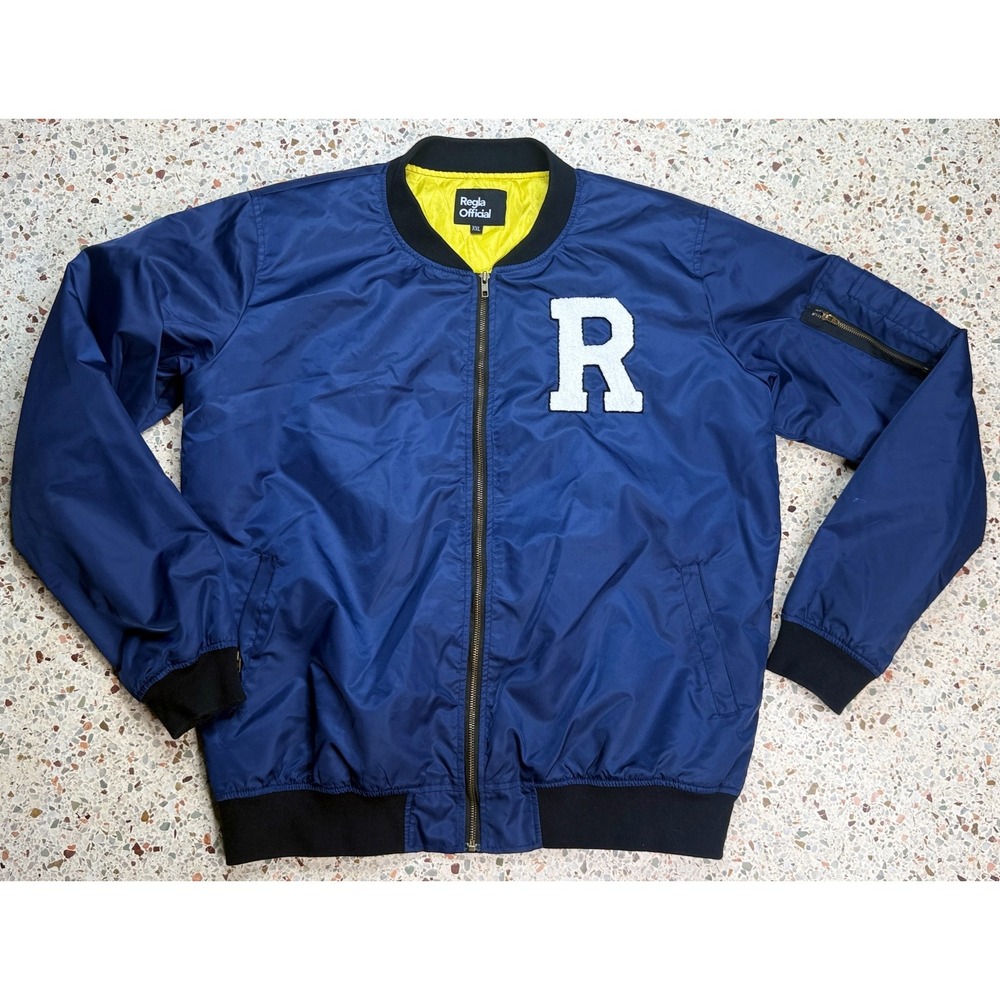 Regla Official Men's Full Zip Multicolored Satin Bomber Jacket Size XXL